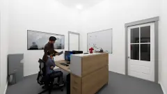 3,000 SF unit office with reception counter and workstations